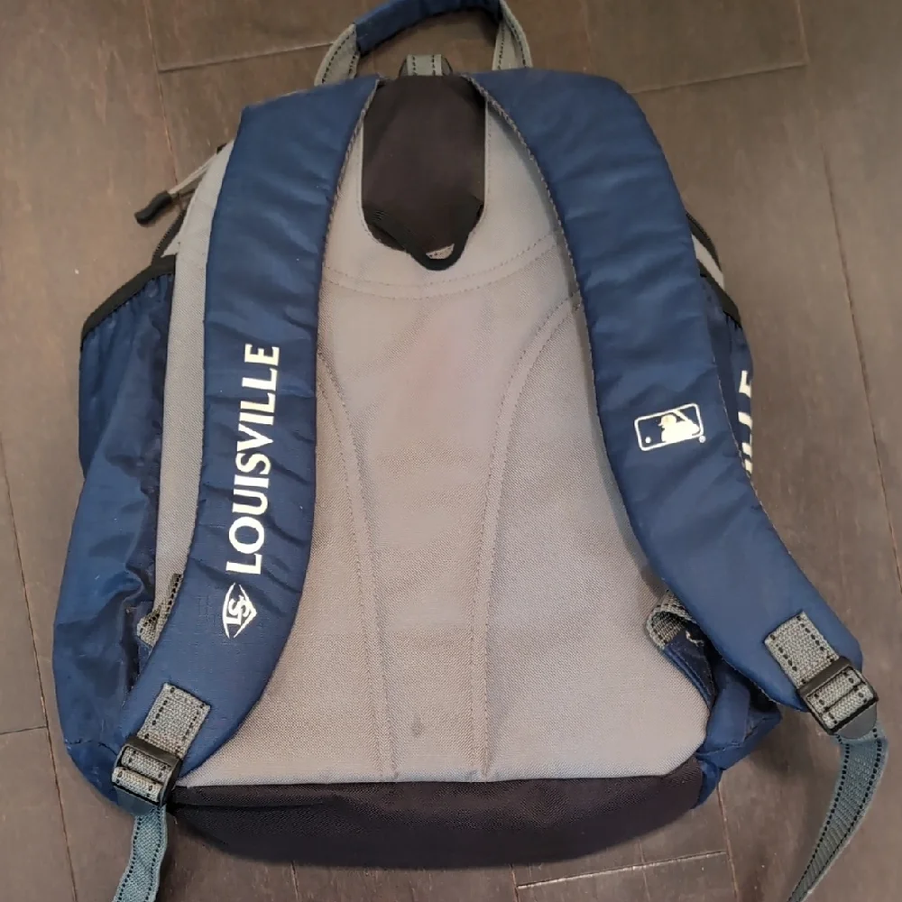 Louisville Slugger Kids Navy Blue & Gray Backpack with Lime Accents